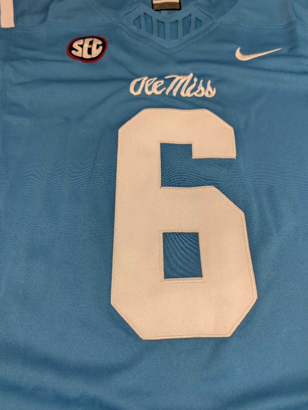 Trinidad Chambliss #6 Ole Miss Rebels Powder Blue Football Jersey Men's Small - Picture 4 of 4